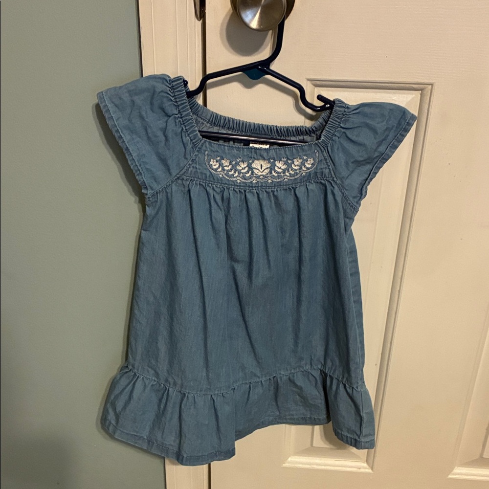Carter's Light Blue Embroidered Girls Top